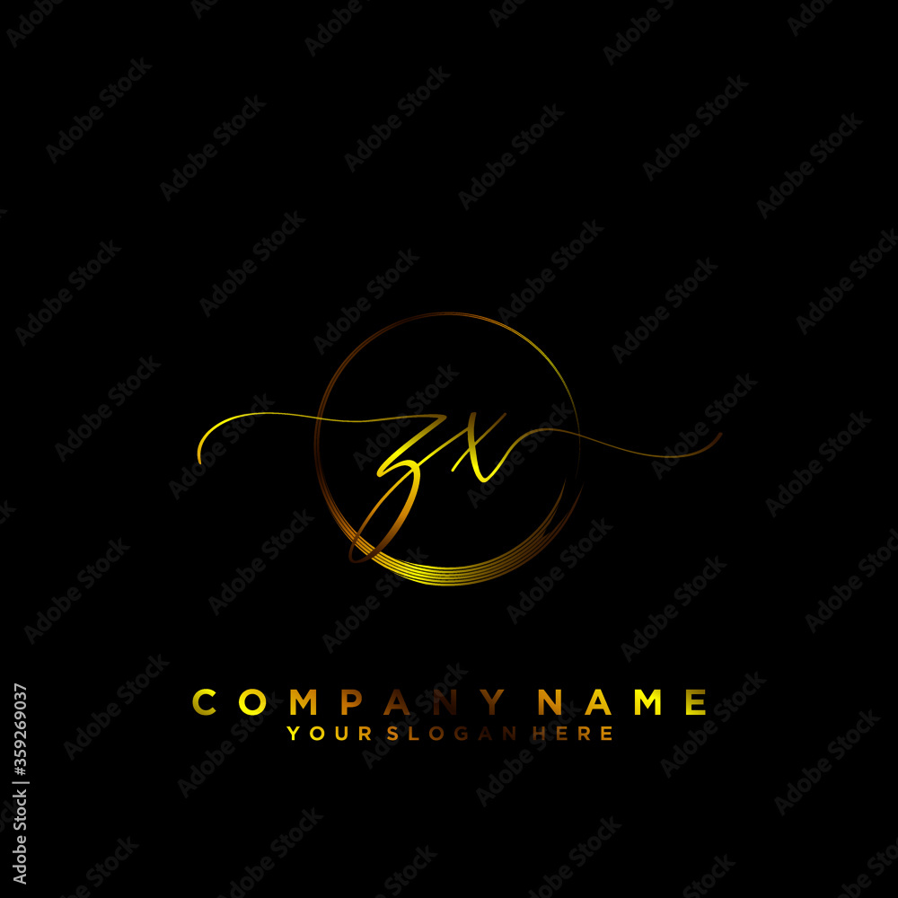 ZX Initial handwriting logo vector
ZX Initial handwriting logo vector