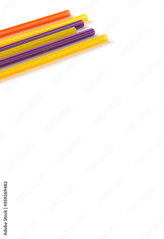 colourful straws ce the world concept by reduce using plastic on white background colourful straws ce the world concept by reduce using plastic on white background