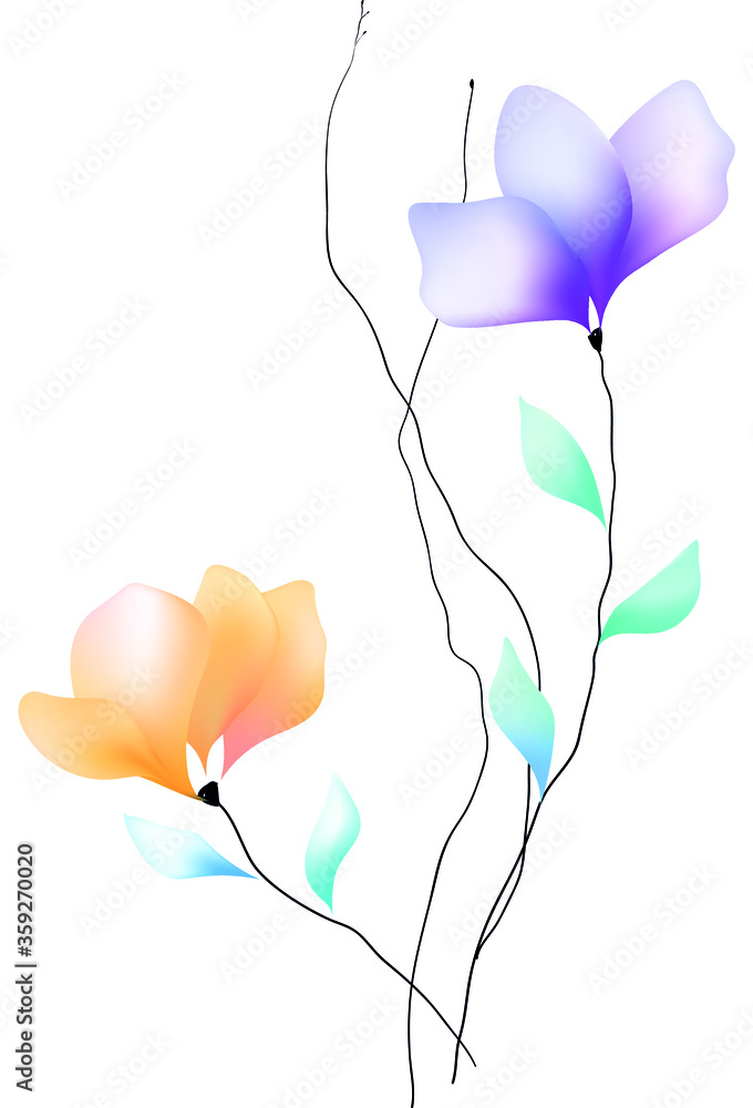 Obraz premium Watercolor flowers template frame vignette invitation illustration vector