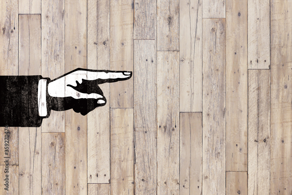 板に書かれた人の手 矢印 指差し Ilustracion De Stock Adobe Stock