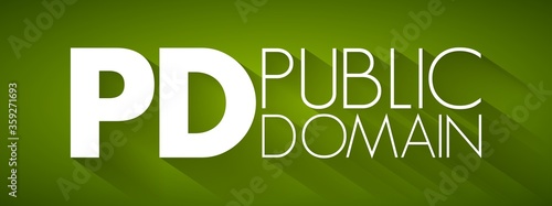 PD - Public Domain acronym, concept background