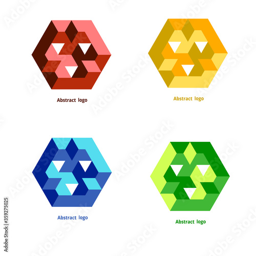 set abstract geometric logo on a white background