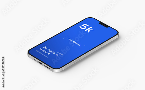 Realistic Smartphone Mockup | Fully Editable File, Replaceable Screen, Separated Shadow and Background