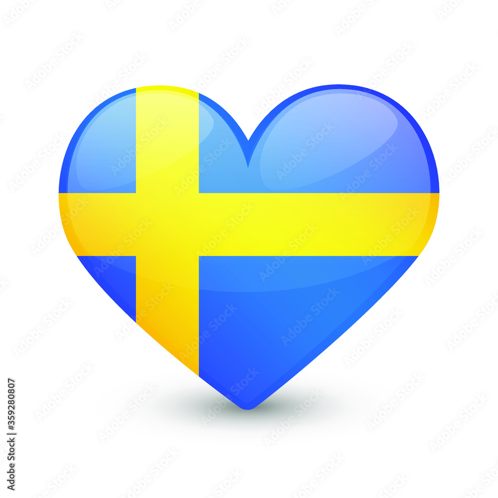 Sweden Flag Heart Love Emoji Icon Object Symbol Gradient Vector Art Design Cartoon Isolated Sweden Flag Heart Love Emoji Icon Object Symbol Gradient Vector Art Design Cartoon Isolated
