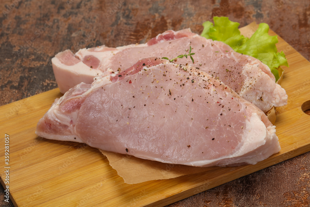 Raw pork meat steak for grill Raw pork meat steak for grill