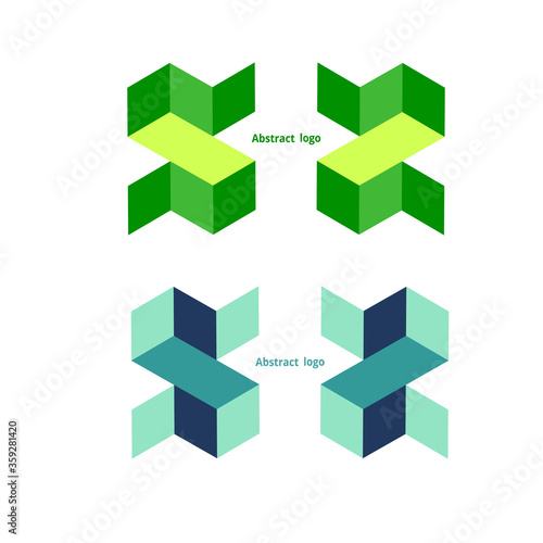 set abstract geometric logo on a white background