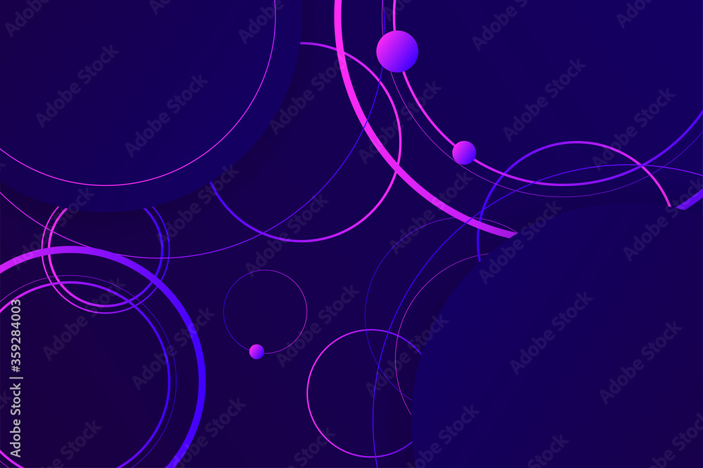 Hipster landing page 3d dark violet neon colors
