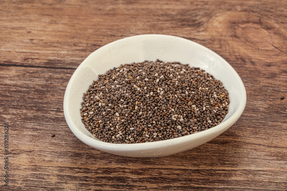 Seasoning chia seeds in the bowl Seasoning chia seeds in the bowl