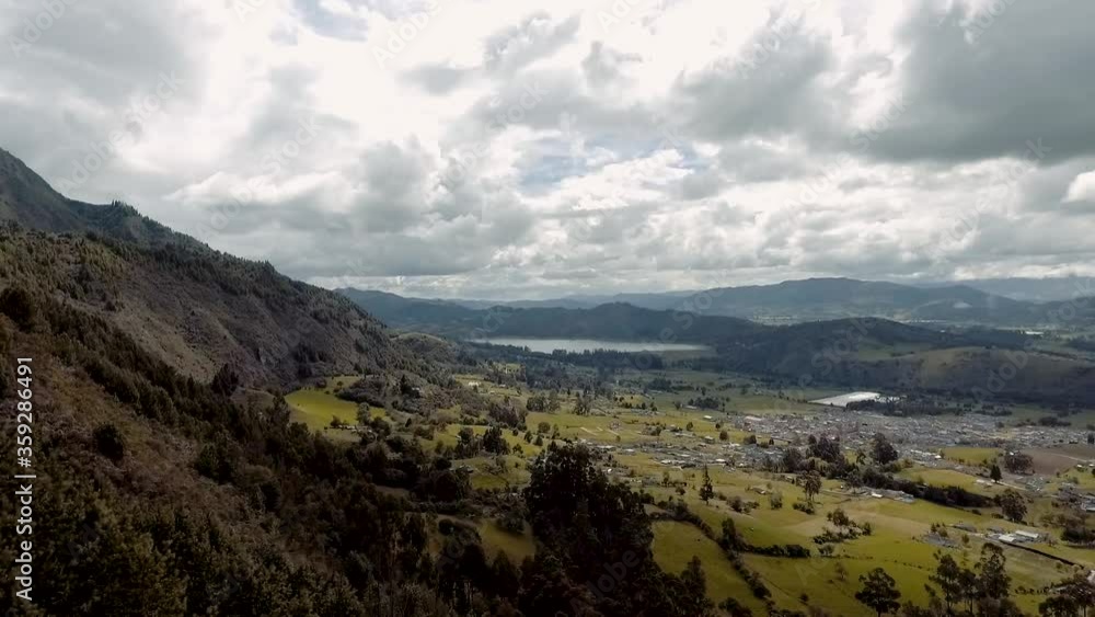 Drone, beautiful panoramic view of Colombia, Cundinamarca, during the sunny day, 60 fps Drone, beautiful panoramic view of Colombia, Cundinamarca, during the sunny day, 60 fps