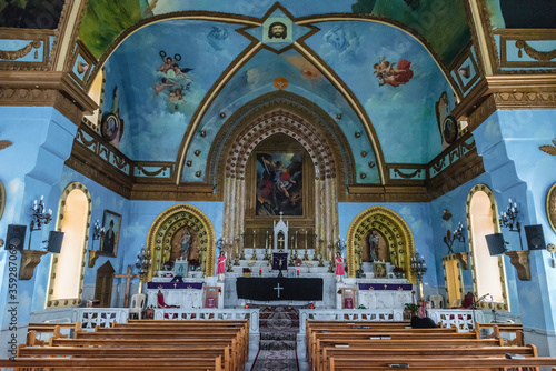 Interior of St Michael church in the valley of Qozhaya, Lebanon © Fotokon