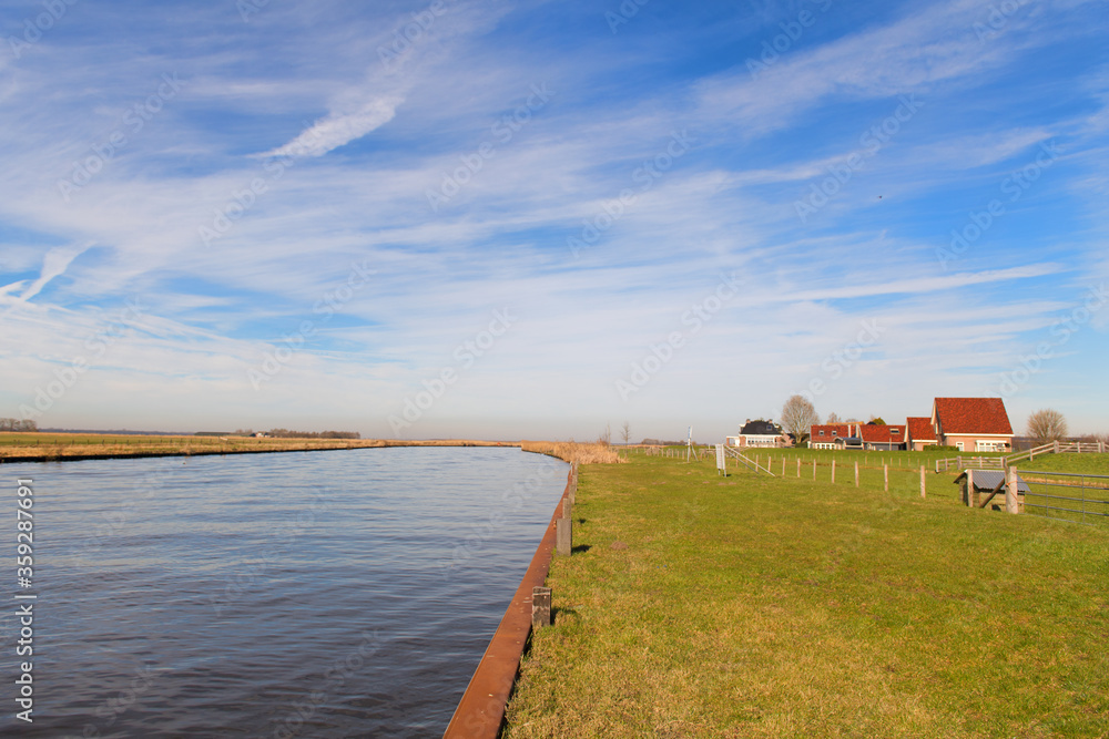 Landscape river the Eem at Eemdijk