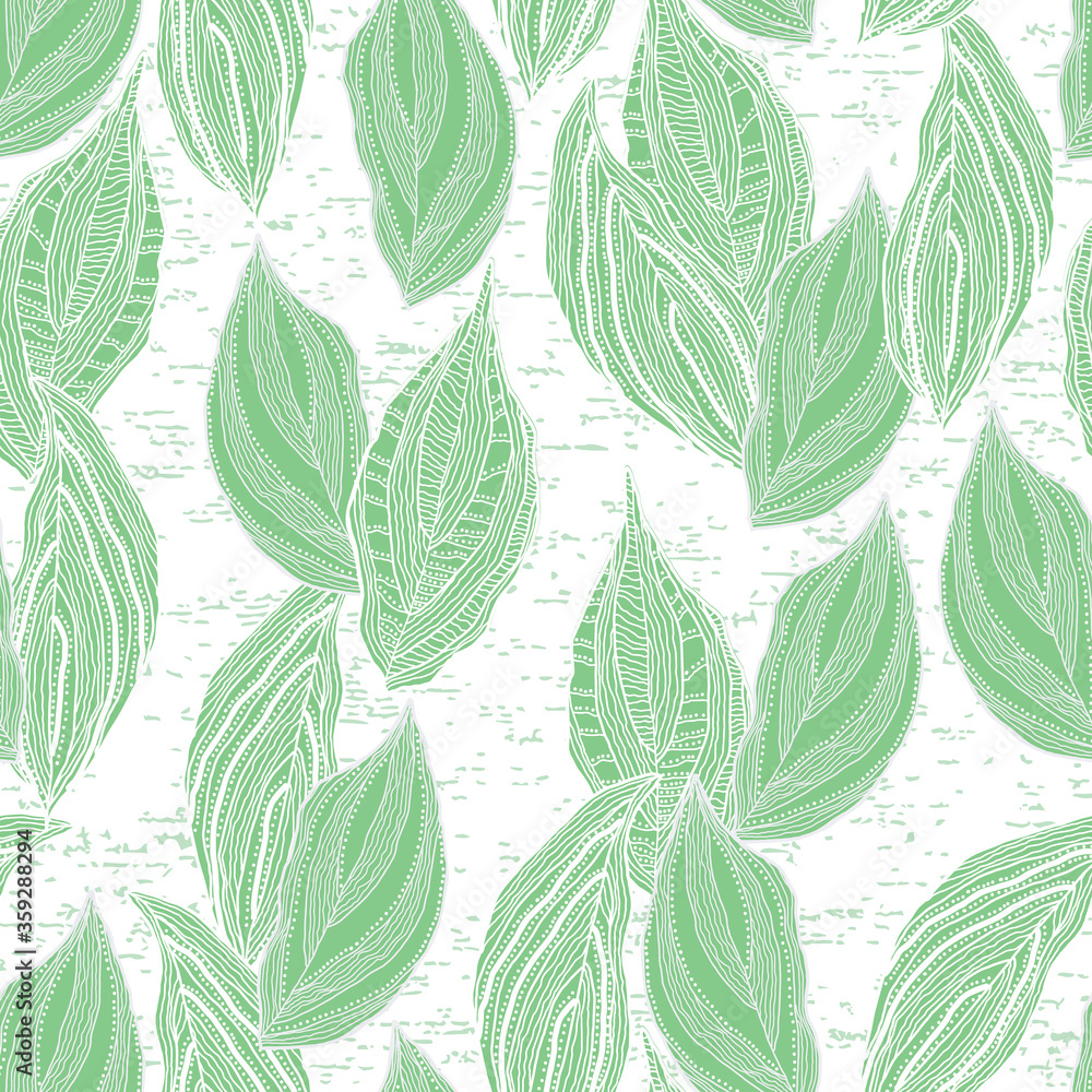green white grass textured leaf doodle background design