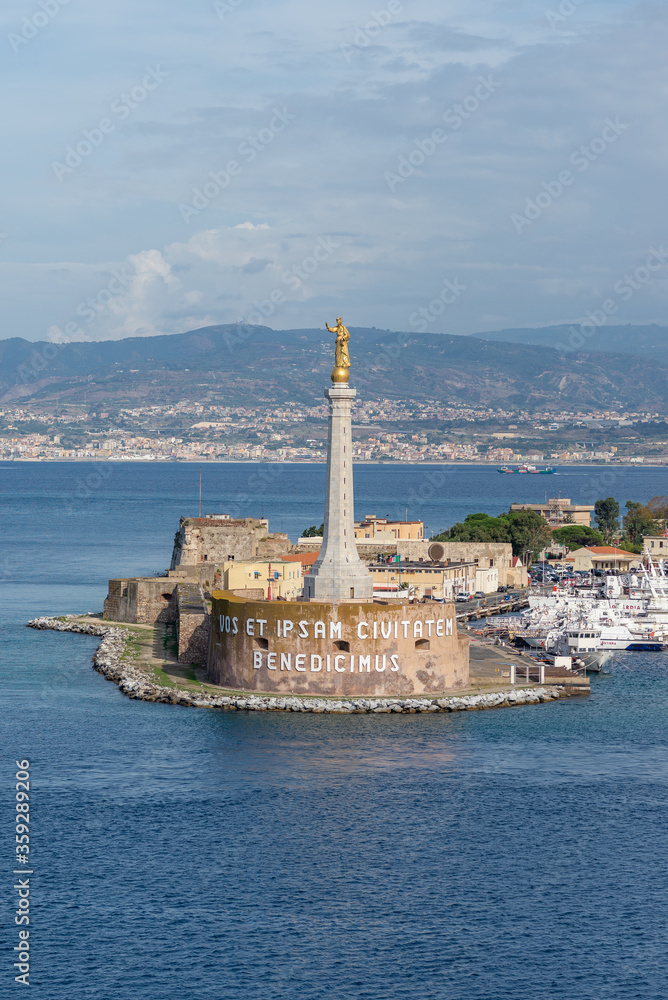 Port city and Cruise stop at Sicily, Italy. City of Messina popular tourist stop and city sight