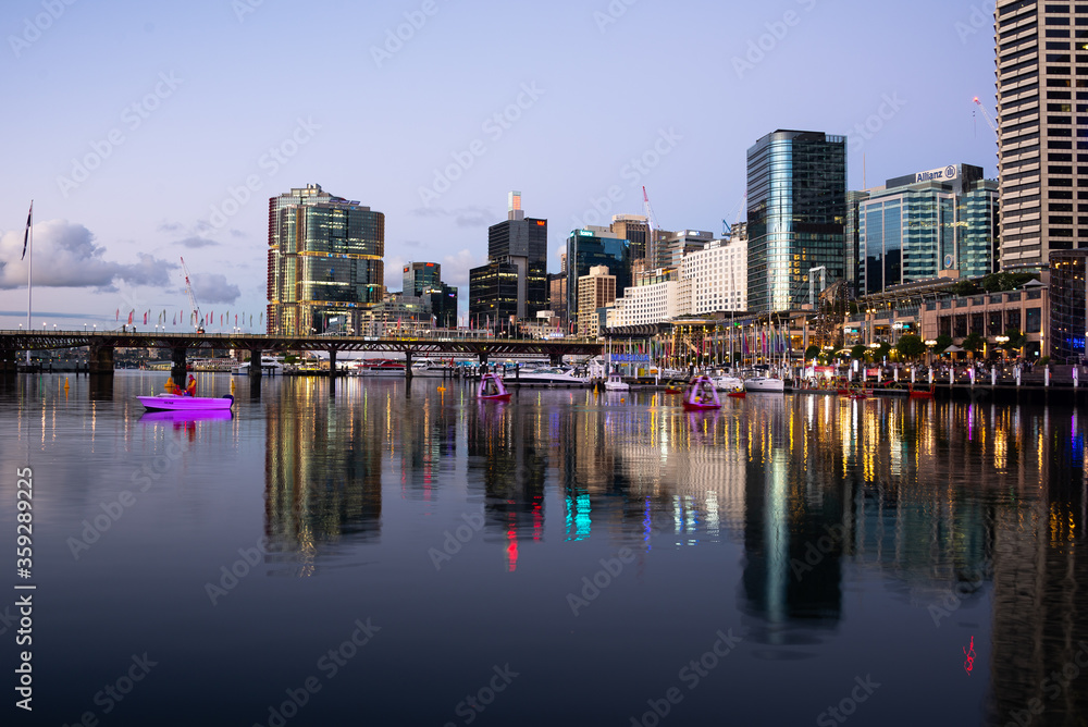 Fototapeta premium Darling Harbour, Sydney, Australia in the early evening/night