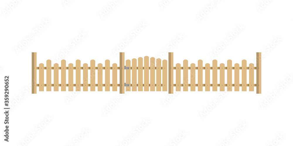 Vintage wooden fence with gate village theme.
