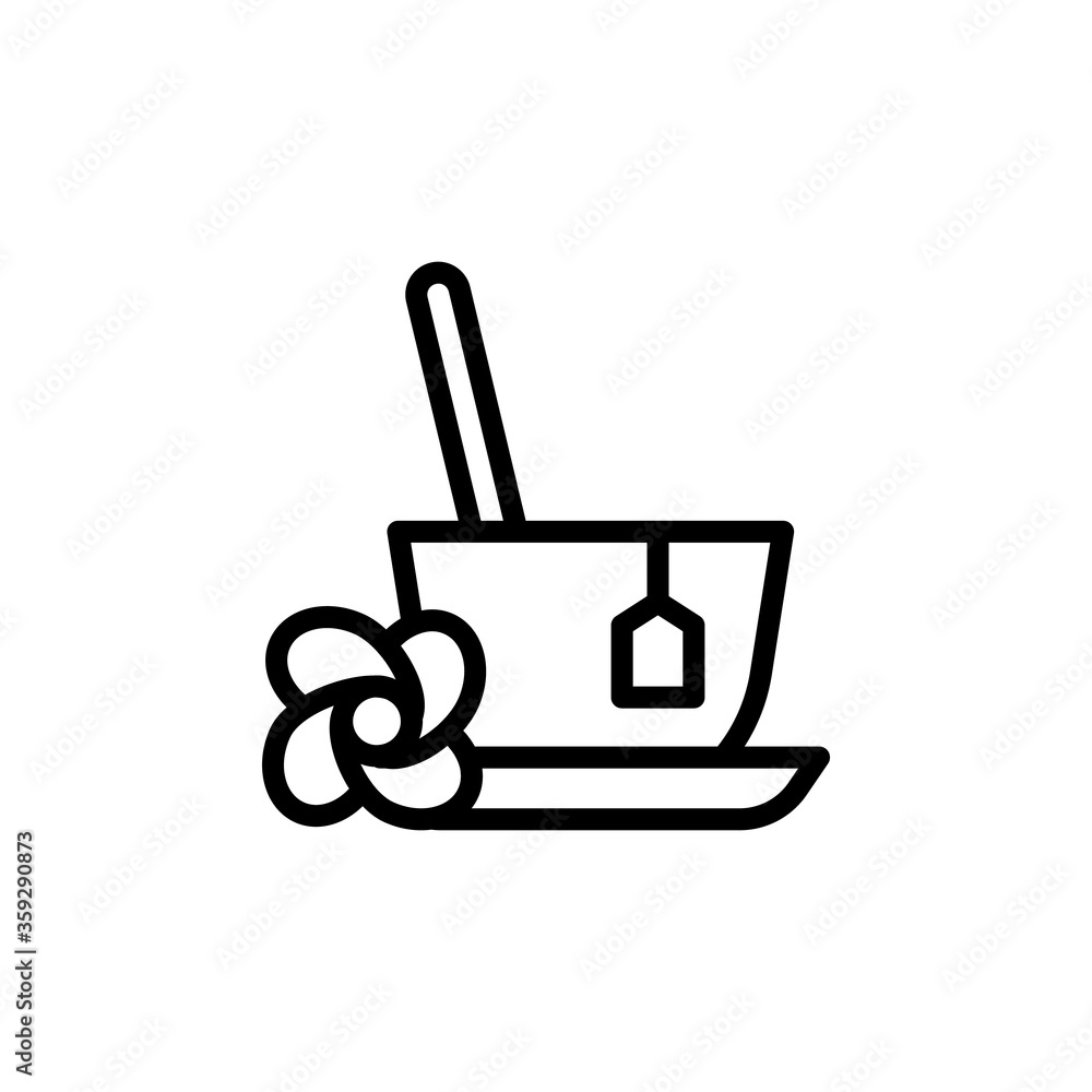Infusion flower cup icon. Simple line, outline vector elements of botanicals icons for ui and ux, website or mobile application Infusion flower cup icon. Simple line, outline vector elements of botanicals icons for ui and ux, website or mobile application