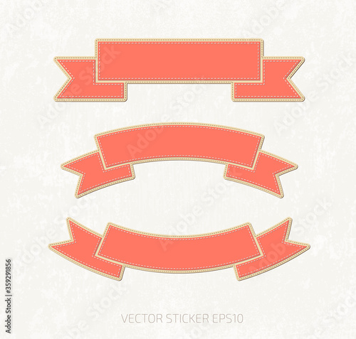 Free Download Set of pink vintage vector ribbon banners - GFXLoad