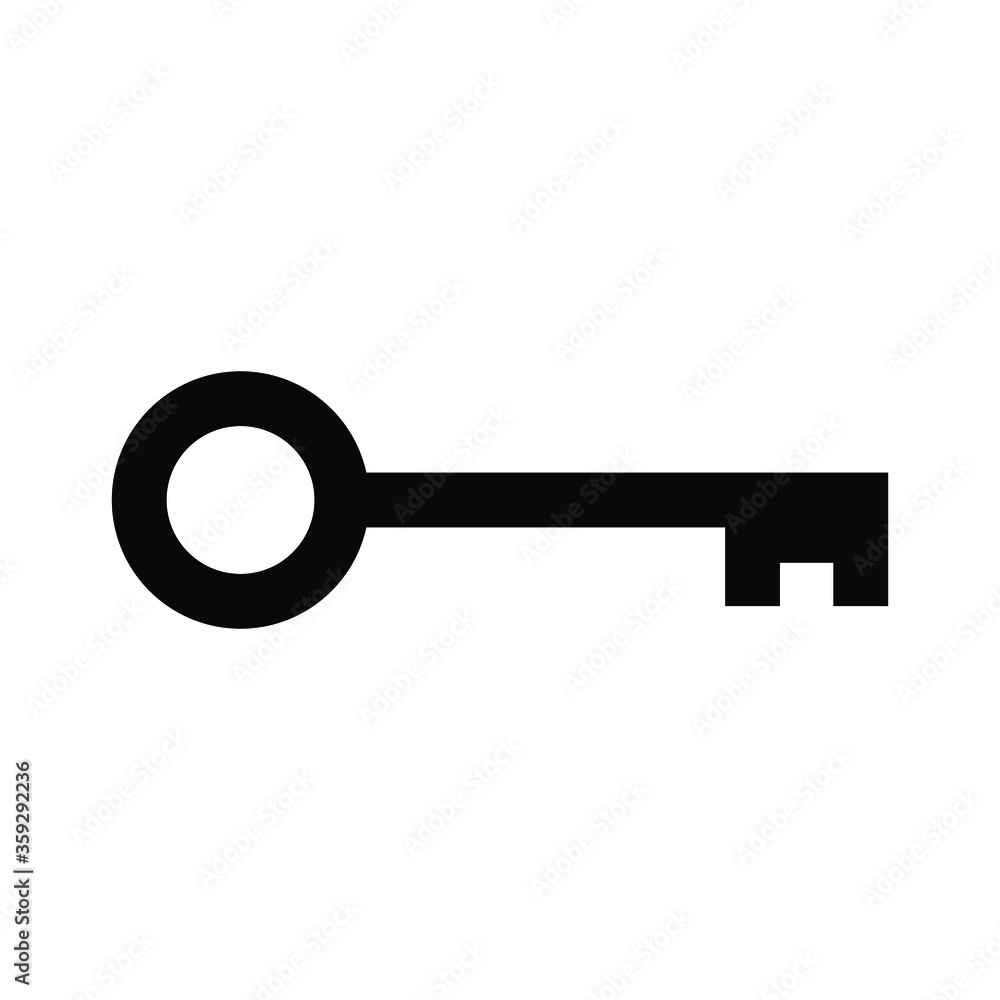 Black key icon on white background vector illustration Black key icon on white background vector illustration