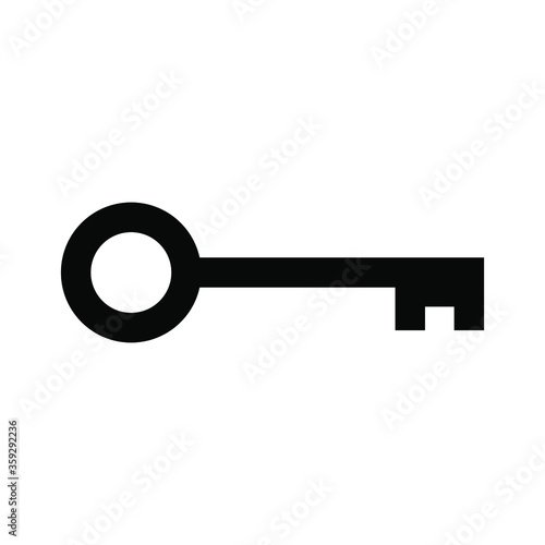 Black key icon on white background vector illustration