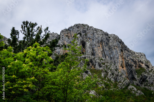  Mountain peak in Paklenica National Park. Croatia 28th April 2015.