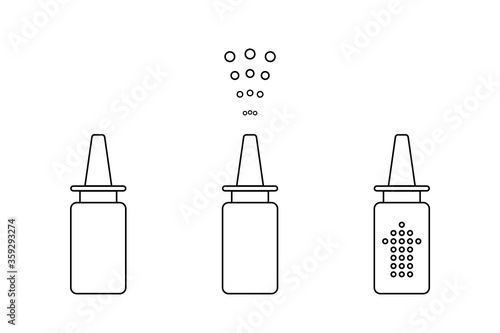 Line icon, symbol. Spray bottle with medicament
