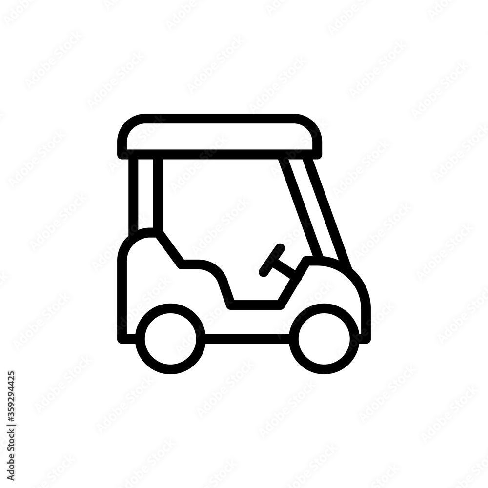 Golf cart concept line icon. Simple element illustration. Golf cart concept outline symbol design from golf set. Can be used for web and mobile