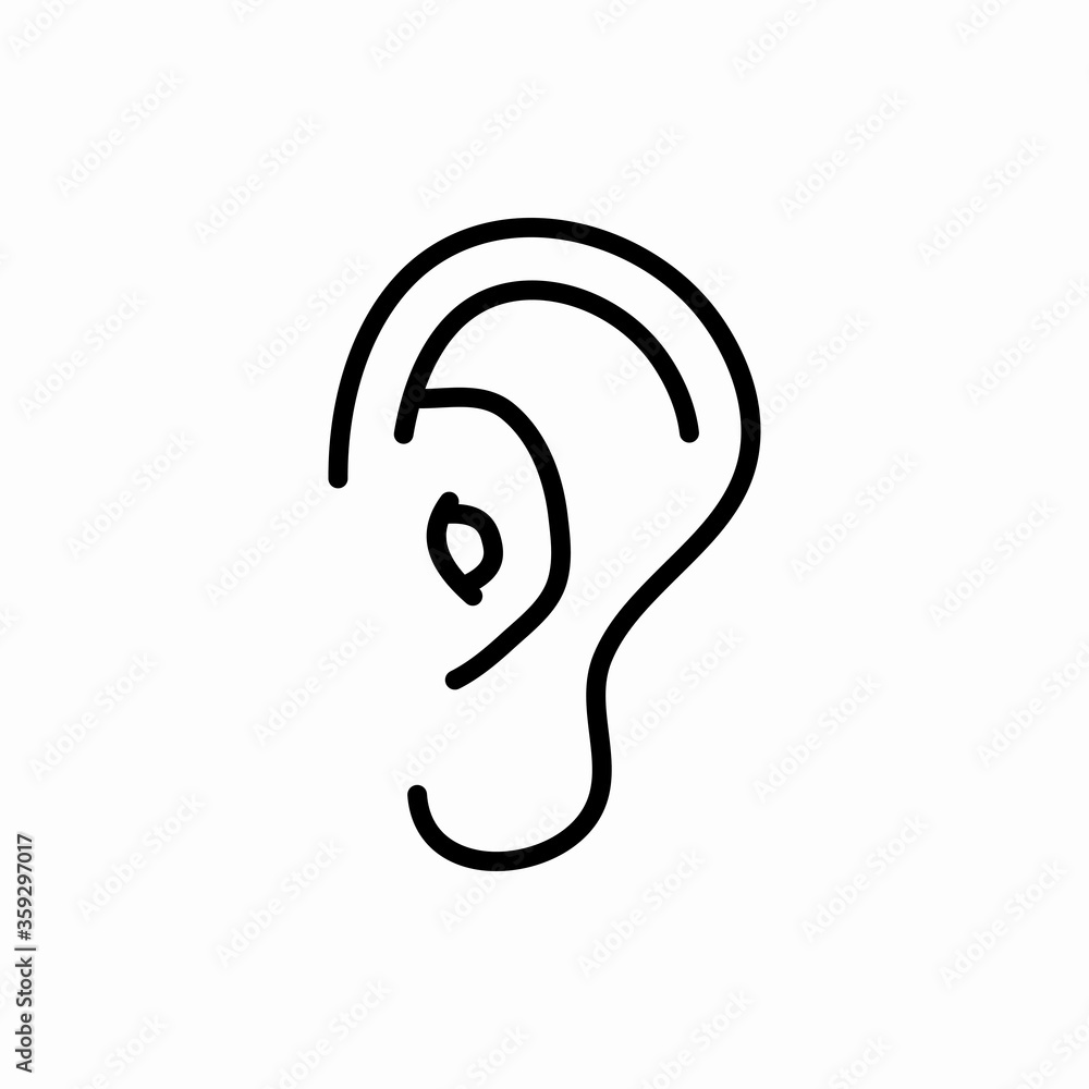 Outline ear icon.Ear vector illustration. Symbol for web and mobile Outline ear icon.Ear vector illustration. Symbol for web and mobile