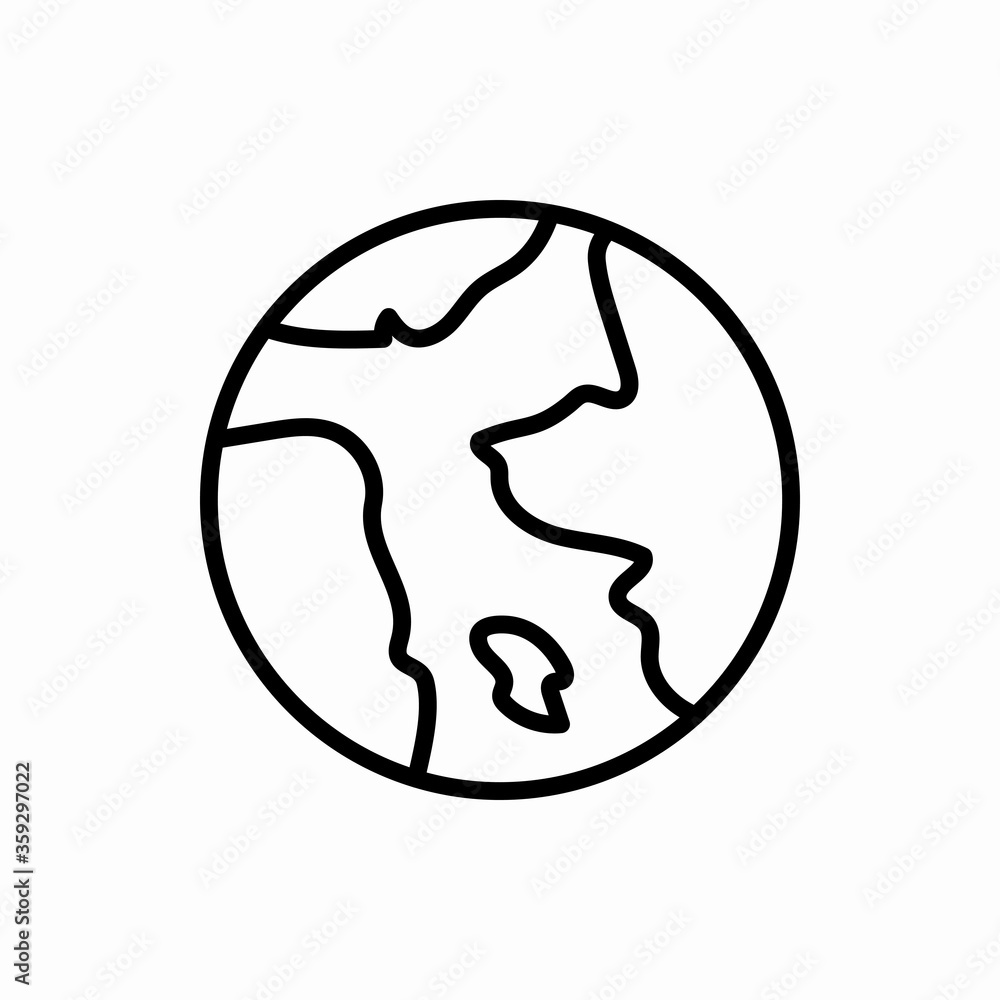 Outline earth icon.Earth vector illustration. Symbol for web and mobile Outline earth icon.Earth vector illustration. Symbol for web and mobile