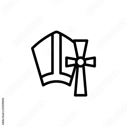 Religion, cross concept line icon. Simple element illustration. Religion, cross concept outline symbol design from Italy set. Can be used for web and mobile