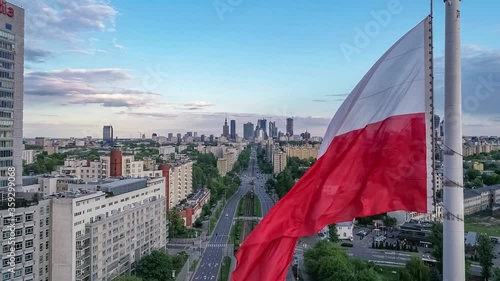 Warszawa - flaga Polski photo