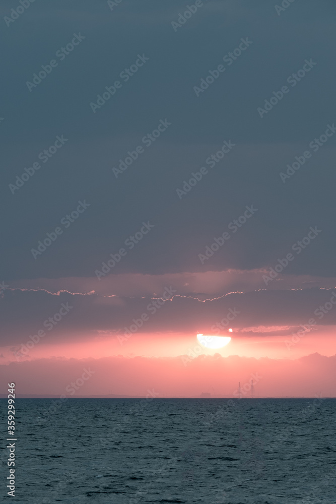 Obraz premium Sunset Shiraso Beach, Toyotashi, Japan