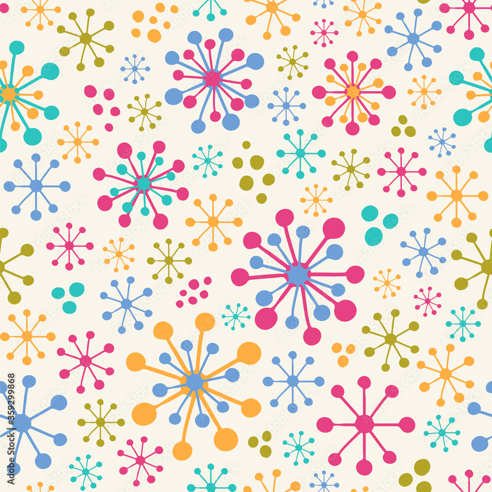 Simple seamless vector pattern with stylized flowers. Simple seamless vector pattern with stylized flowers.