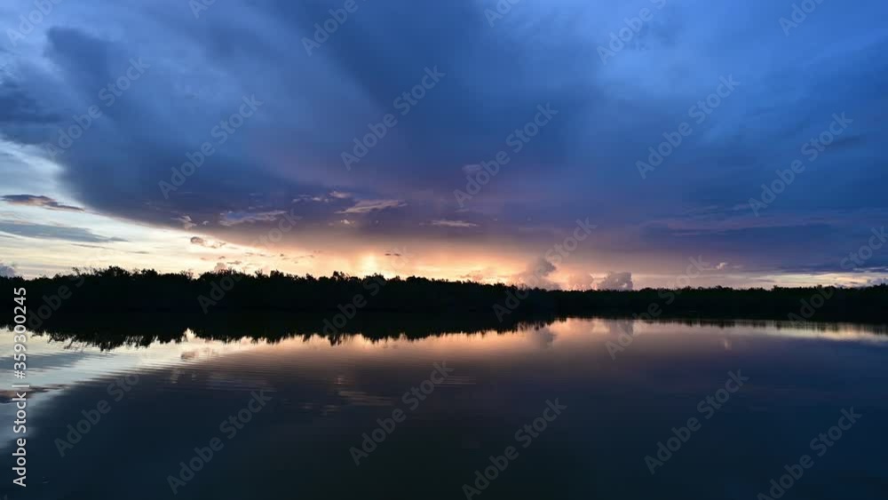 Summer sunrise on West Lake in Everglades National Park, Florida with bird sounds in background 4K. Summer sunrise on West Lake in Everglades National Park, Florida with bird sounds in background 4K.