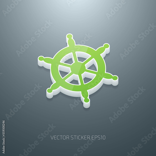 vector 3d ship's steering wheel icon