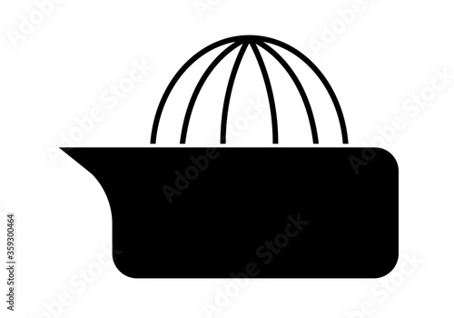 Icono negro de un exprimidor en fondo blanco.