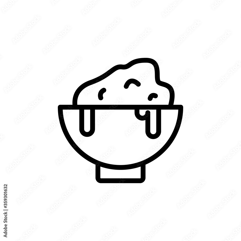 Fototapeta premium Bowl, cheese icon. Simple line, outline vector elements of dairy product icons for ui and ux, website or mobile application