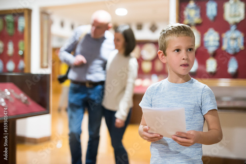 Family visiting museum