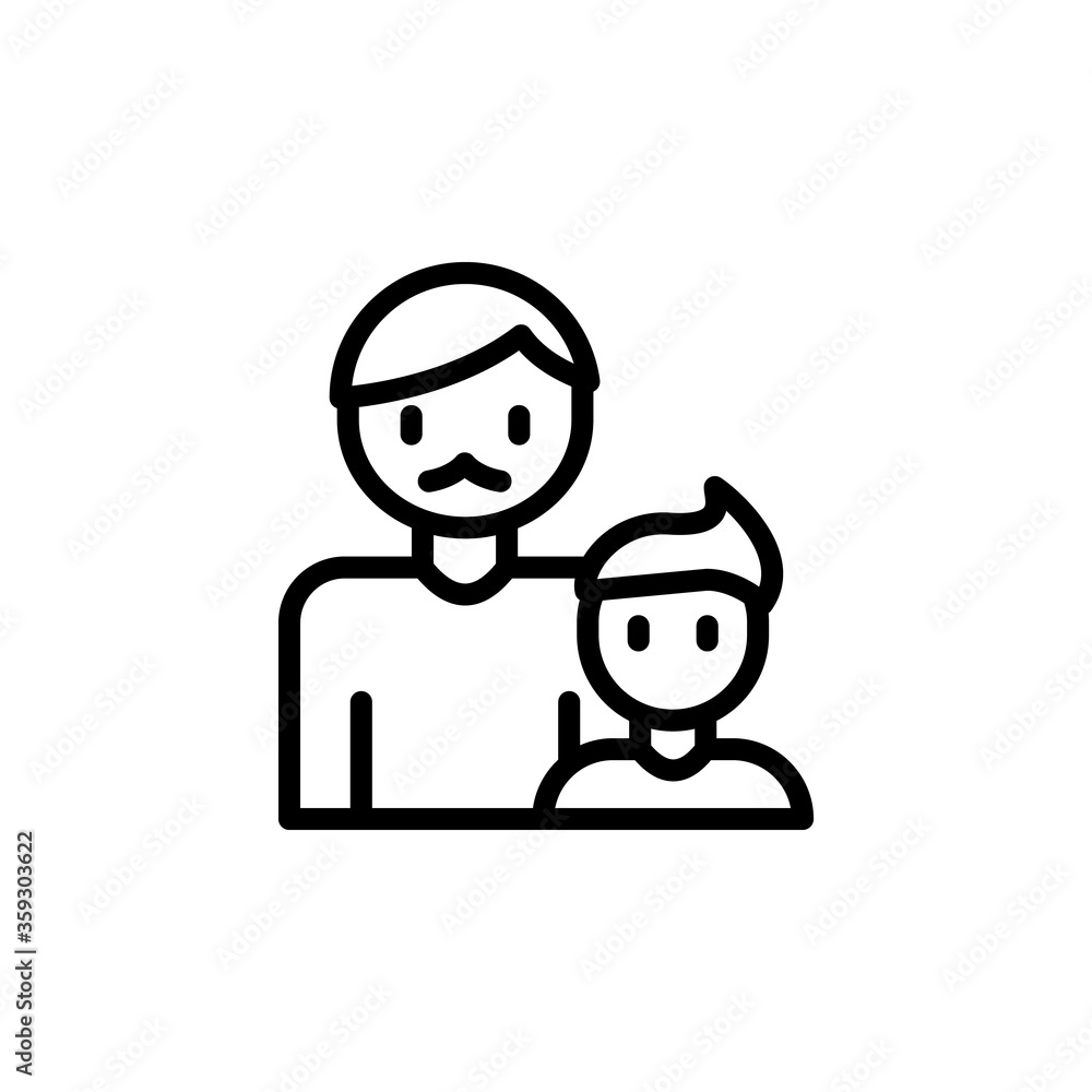 Dad, son icon. Simple line, outline vector elements of cultural activities icons for ui and ux, website or mobile application