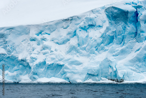 Close view of the icebergs in Antarctica