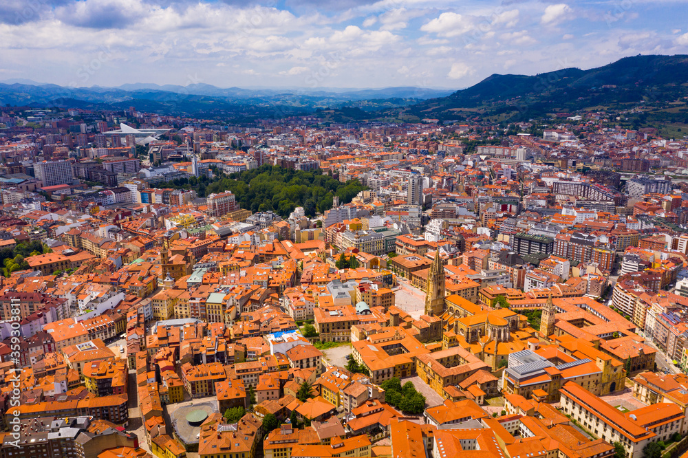 View from drone of Oviedo