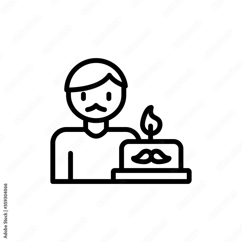 Dad, cake icon. Simple line, outline vector elements of cultural activities icons for ui and ux, website or mobile application Dad, cake icon. Simple line, outline vector elements of cultural activities icons for ui and ux, website or mobile application