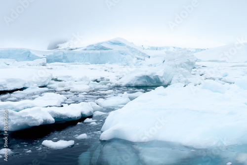 Beautiful view of the ice of Antarctica