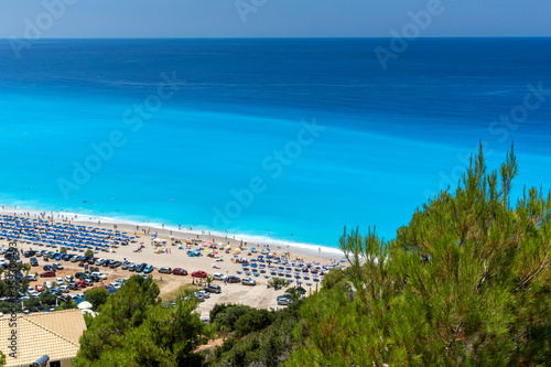 Fototapeta Naklejka Na Ścianę i Meble -  Panoramic view of Kathisma beach , Lefkada, Greece