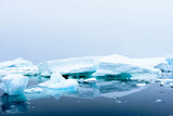 Iceberg on the surface of the Atlantic Ocean in Antarctica