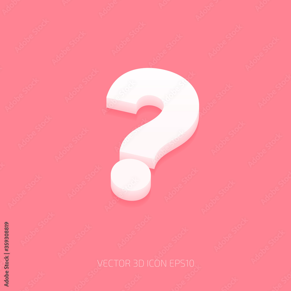 vector white 3d question mark icon vector white 3d question mark icon