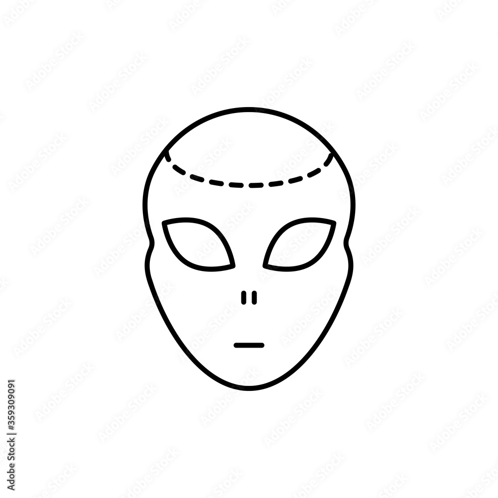 ufo, alien concept line icon. Simple element illustration. ufo, alien concept outline symbol design from space set. Can be used for web and mobile
