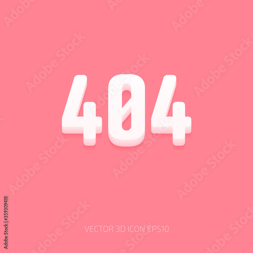 vector white 3d 404 icon