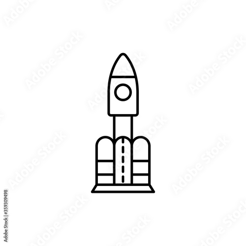 rocket, technology concept line icon. Simple element illustration. rocket, technology concept outline symbol design from space set. Can be used for web and mobile © aliyev84