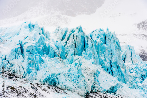 Ice of the Drygalski Fjord, a bay entered immediately north of Nattriss Head along the southeast coast of South Georgia. photo