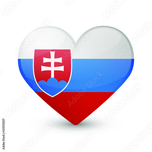 Slovakia Flag Heart Love Emoji Icon Object Symbol Gradient Vector Art Design Cartoon Isolated 